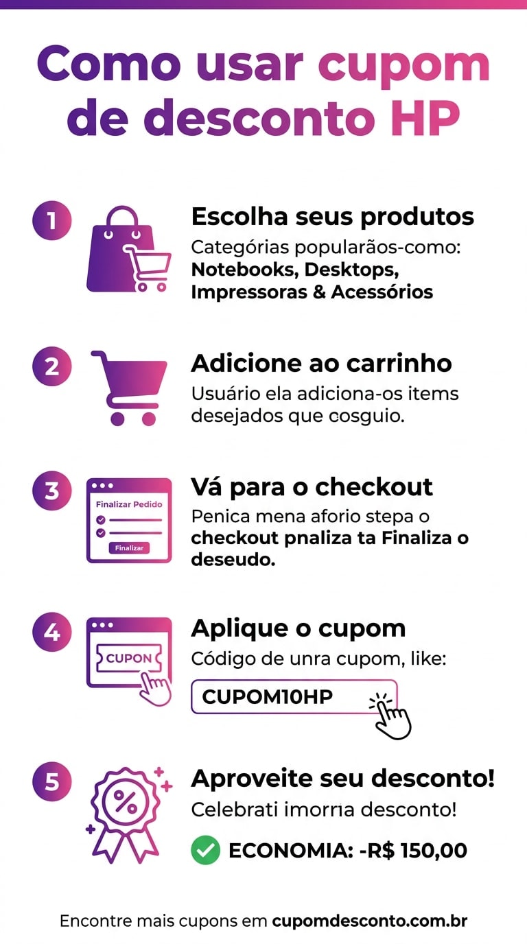 Como usar cupom de desconto HP Como usar cupom HP — guia passo a passo