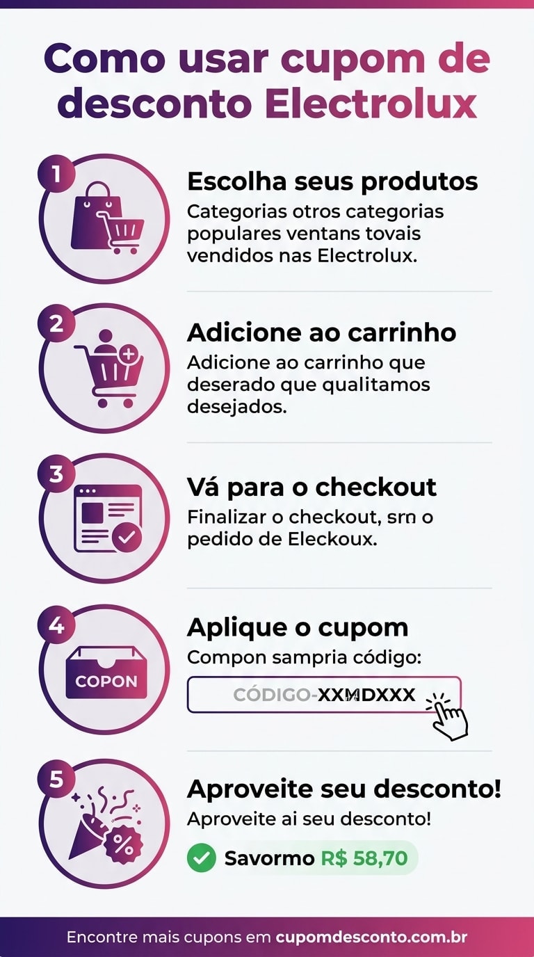 Como usar cupom de desconto Electrolux Como usar cupom Electrolux — guia passo a passo
