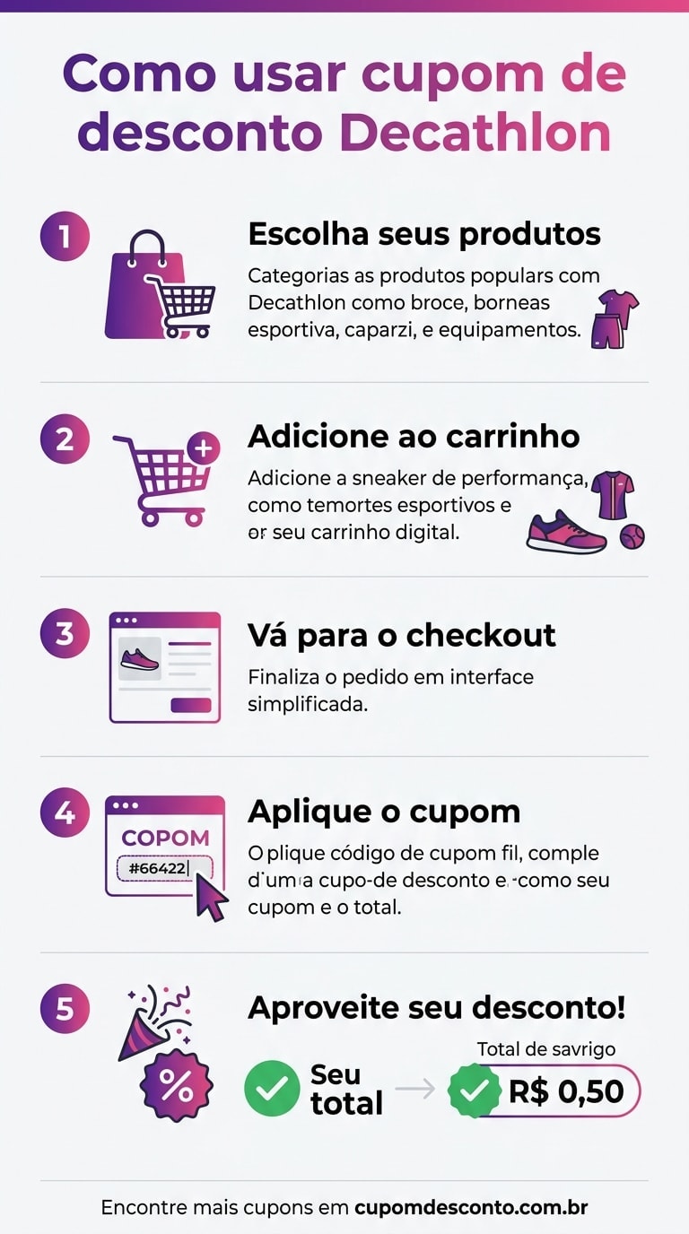 Como usar cupom de desconto Decathlon Como usar cupom Decathlon — guia passo a passo