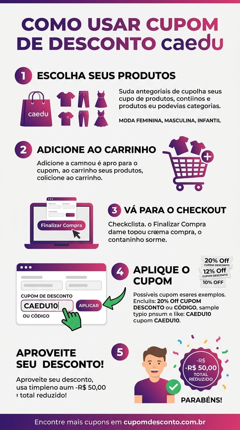 Como usar cupom de desconto Caedu Como usar cupom Caedu — guia passo a passo
