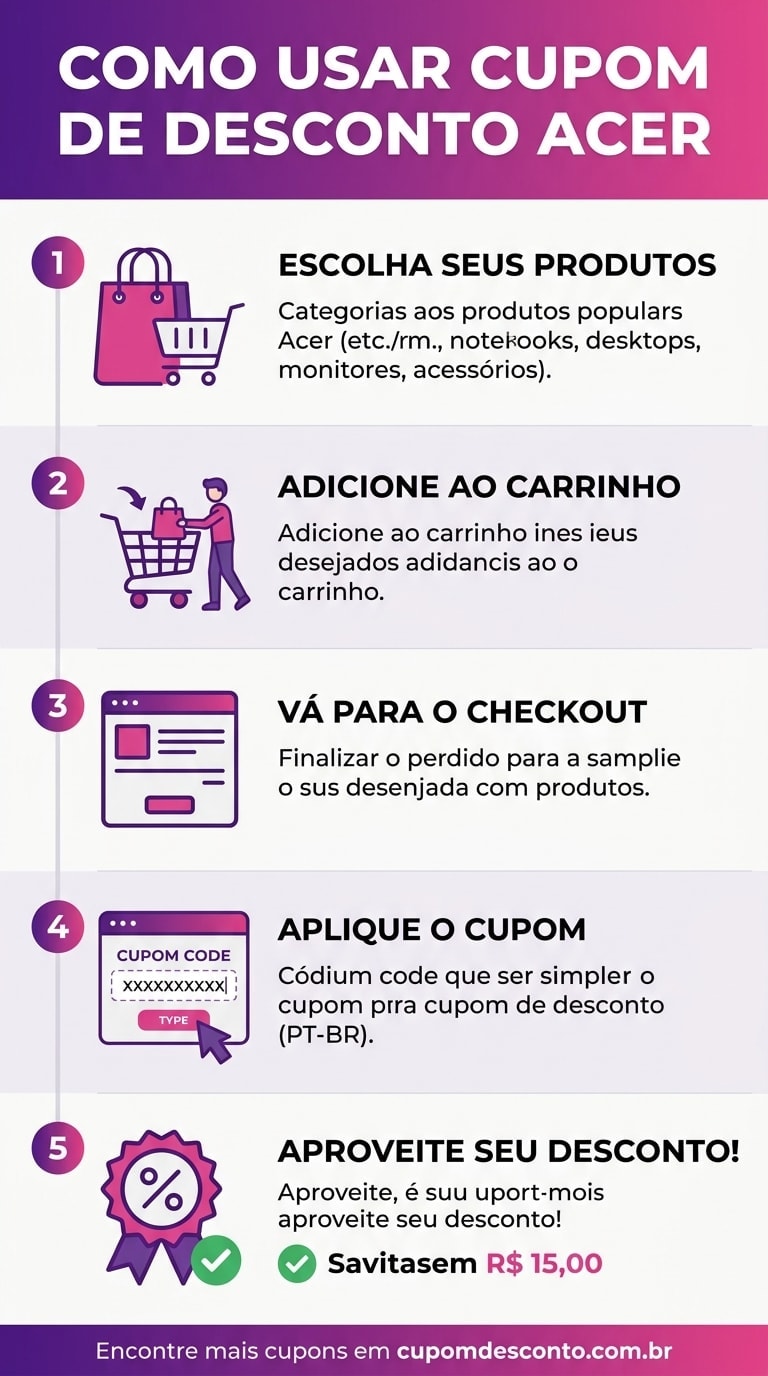 Como usar cupom de desconto Acer Como usar cupom Acer — guia passo a passo