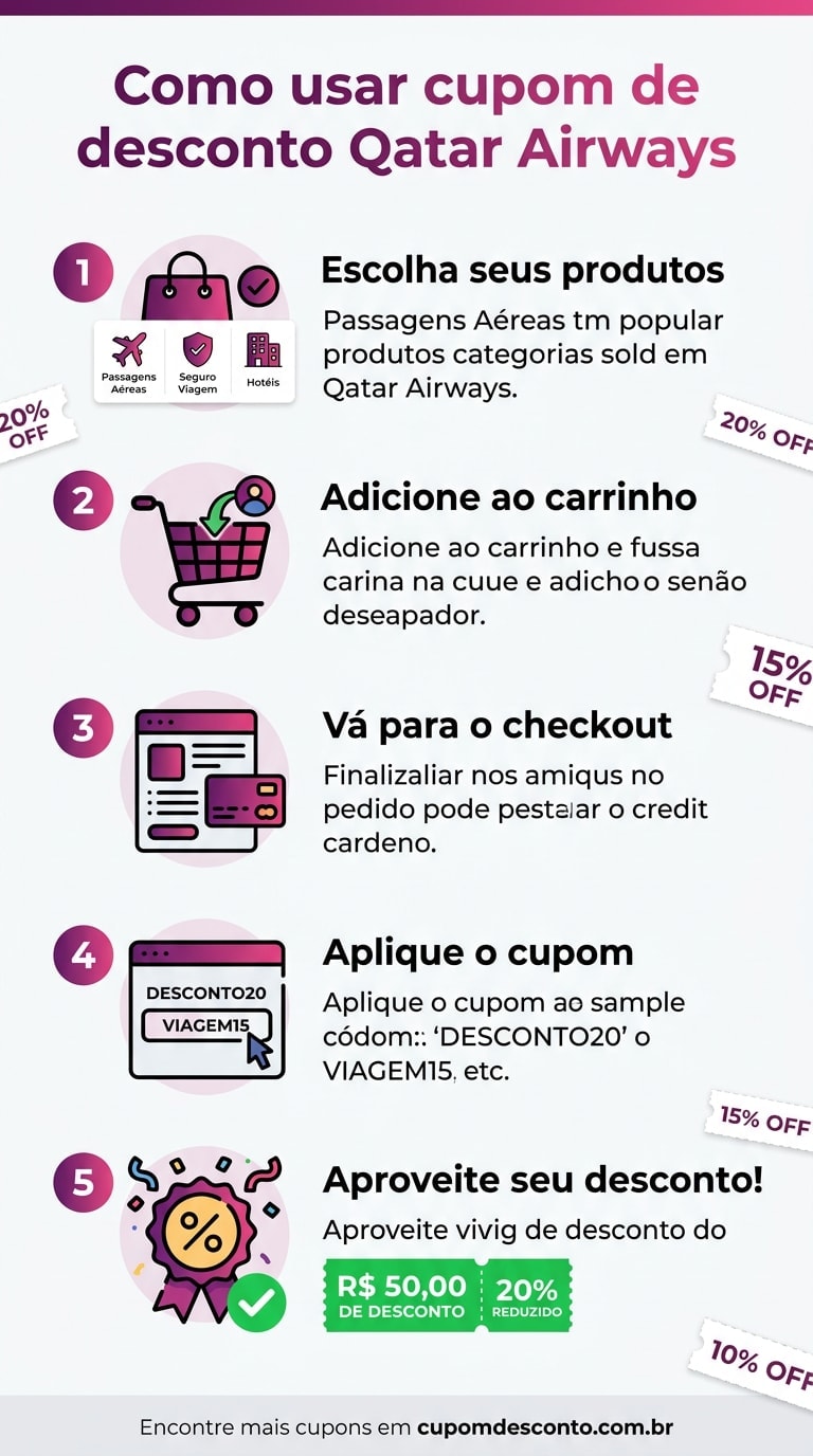 Como usar cupom de desconto Qatar Airways Como usar cupom Qatar Airways — guia passo a passo