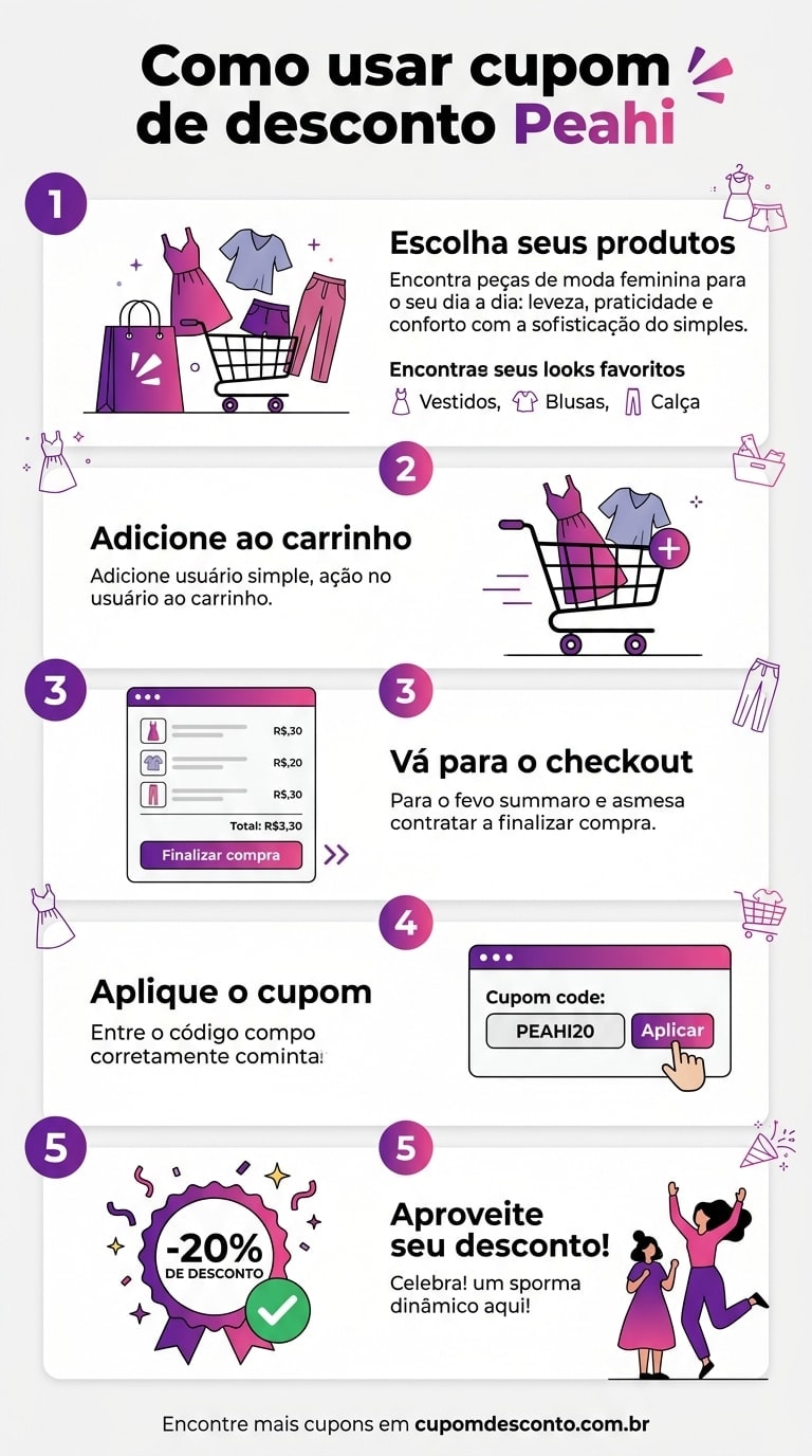 Como usar cupom de desconto Peahi Como usar cupom Peahi — guia passo a passo