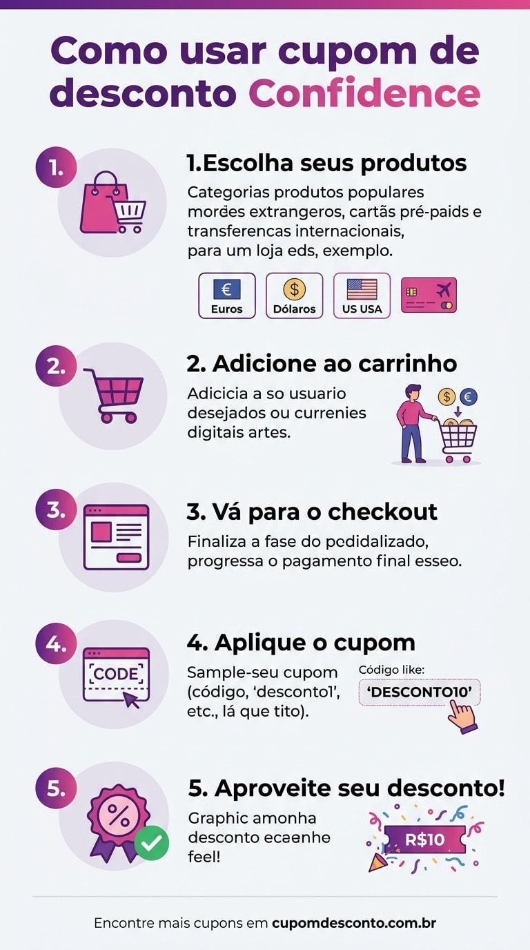 Como usar cupom de desconto Confidence Como usar cupom Confidence — guia passo a passo