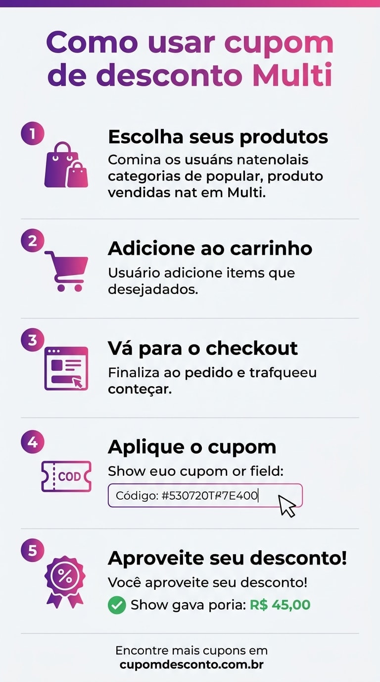 Como usar cupom de desconto Multi Como usar cupom Multi — guia passo a passo
