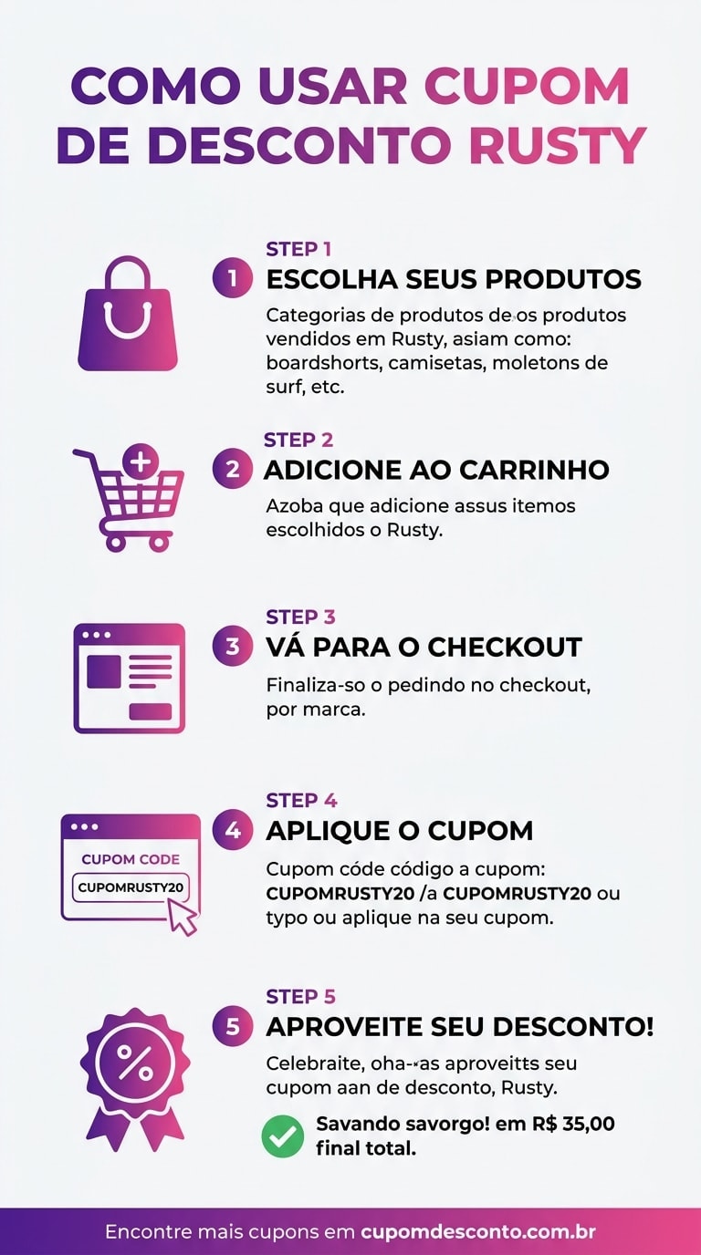 Como usar cupom de desconto Rusty Como usar cupom Rusty — guia passo a passo