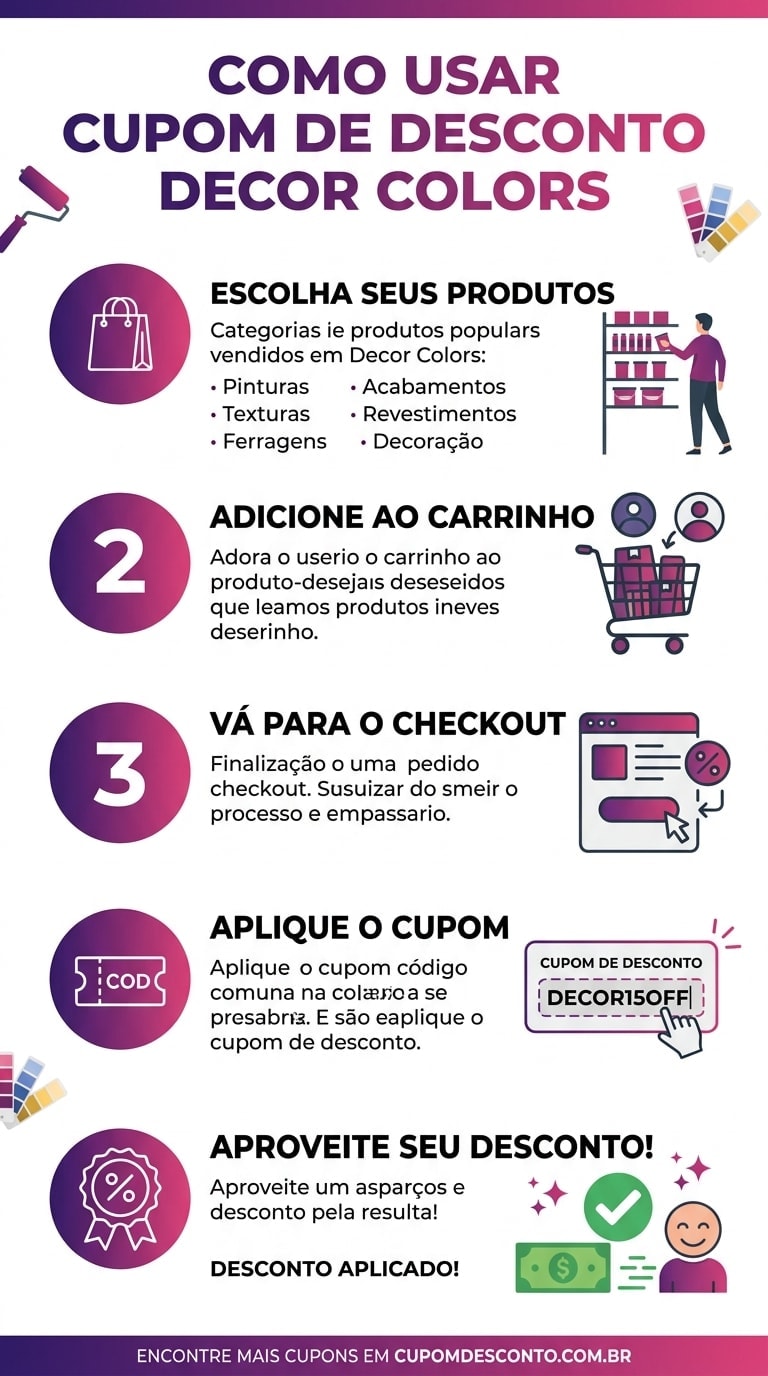 Como usar cupom de desconto Decor Colors Como usar cupom Decor Colors — guia passo a passo