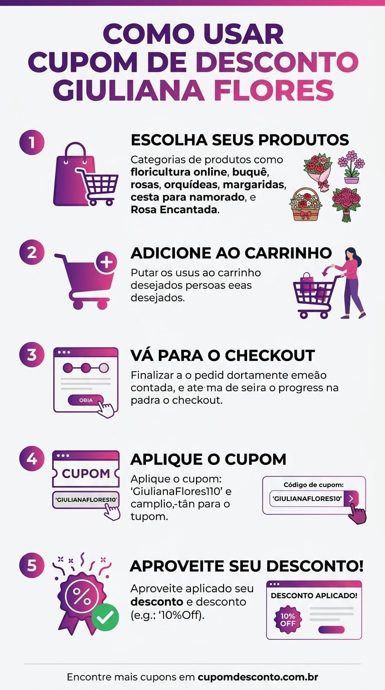 Como usar cupom de desconto Giuliana Flores Como usar cupom Giuliana Flores — guia passo a passo