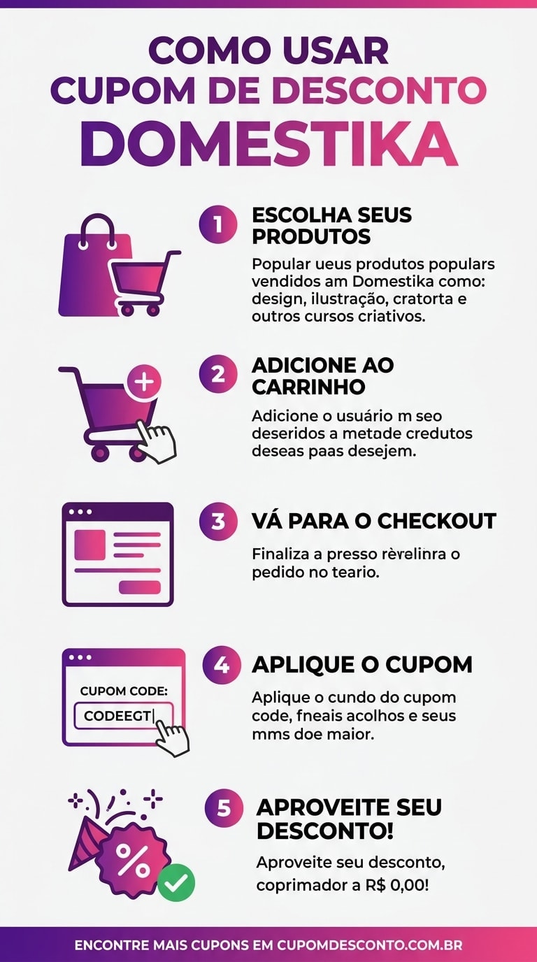 Como usar cupom de desconto Domestika Como usar cupom Domestika — guia passo a passo