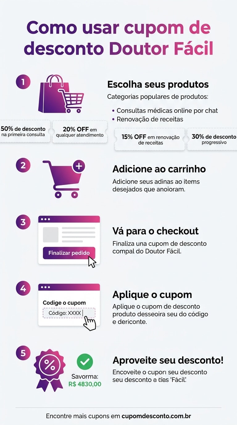 Como usar cupom de desconto Doutor Fácil Como usar cupom Doutor Fácil — guia passo a passo