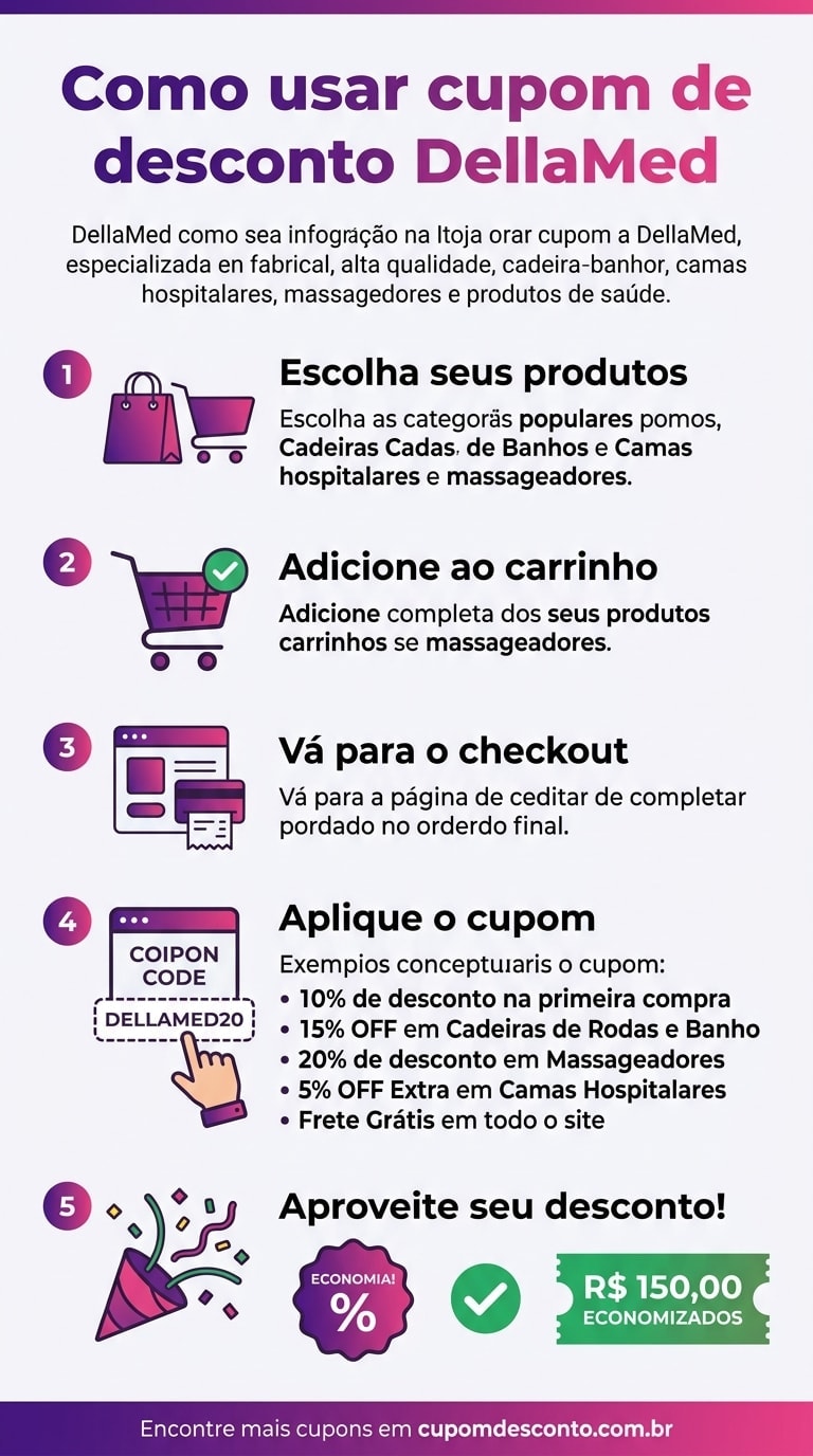 Como usar cupom de desconto DellaMed Como usar cupom DellaMed — guia passo a passo