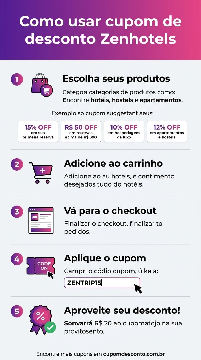 Como usar cupom de desconto Zenhotels Como usar cupom Zenhotels — guia passo a passo