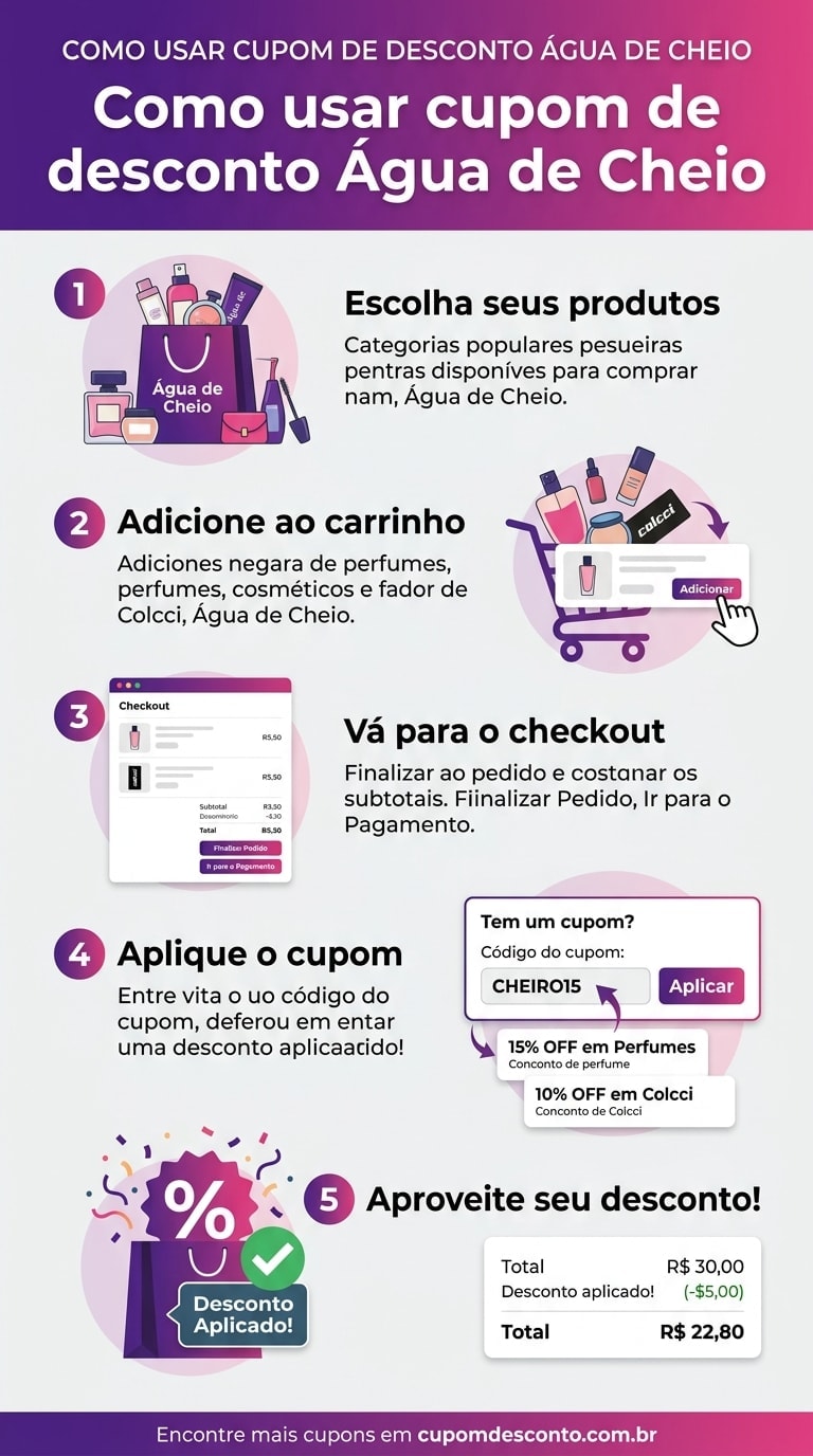 Como usar cupom de desconto Água de Cheio Como usar cupom Água de Cheio — guia passo a passo