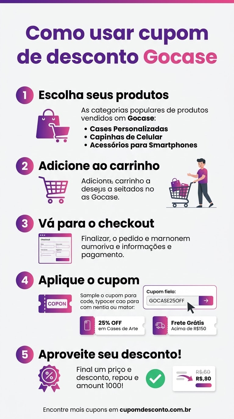 Como usar cupom de desconto Gocase Como usar cupom Gocase — guia passo a passo