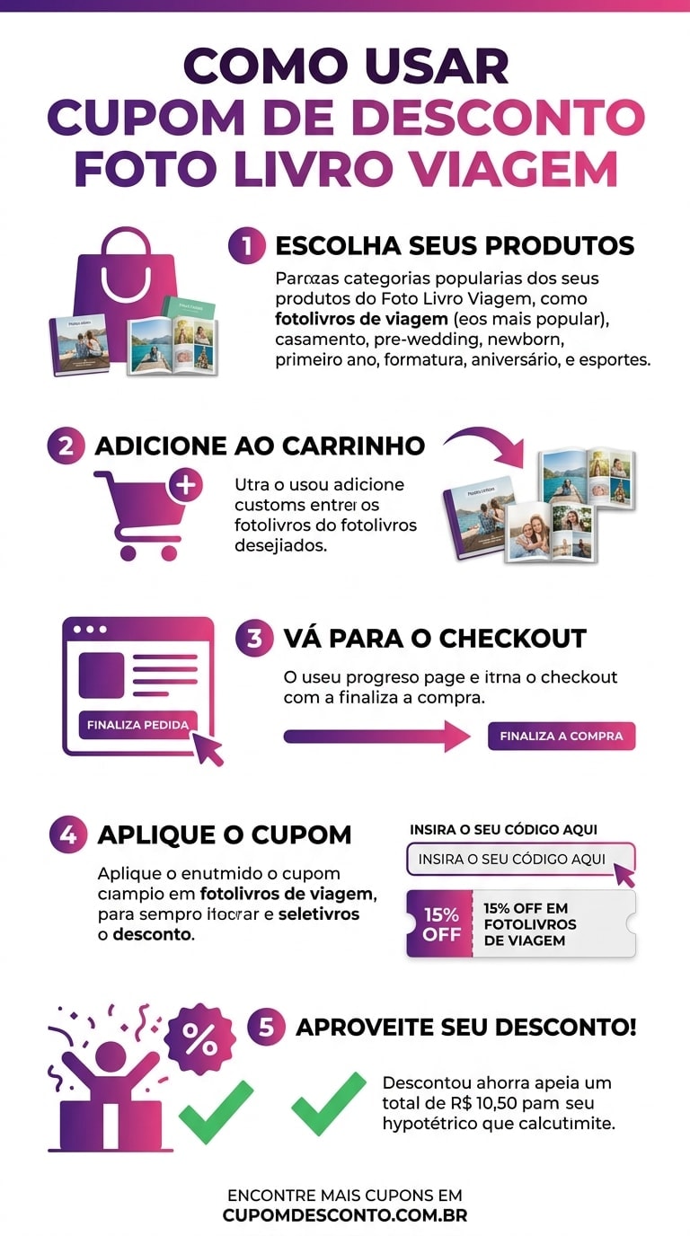 Como usar cupom de desconto Foto Livro Viagem Como usar cupom Foto Livro Viagem — guia passo a passo