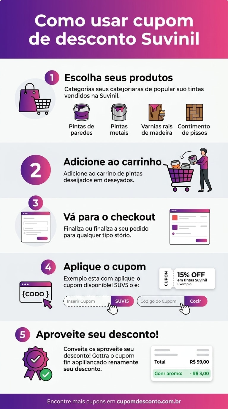 Como usar cupom de desconto Suvinil Como usar cupom Suvinil — guia passo a passo