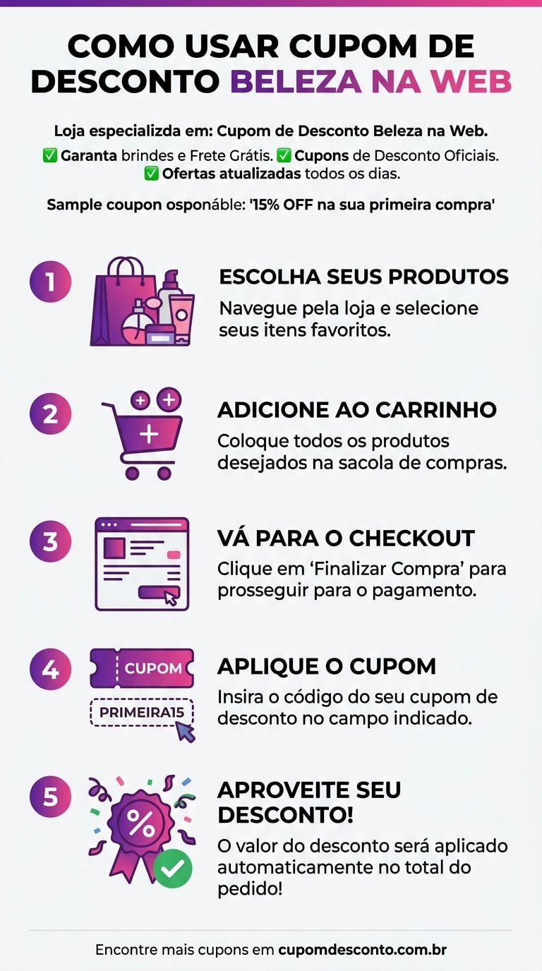 Como usar cupom de desconto Beleza na Web Como usar cupom Beleza na Web — guia passo a passo